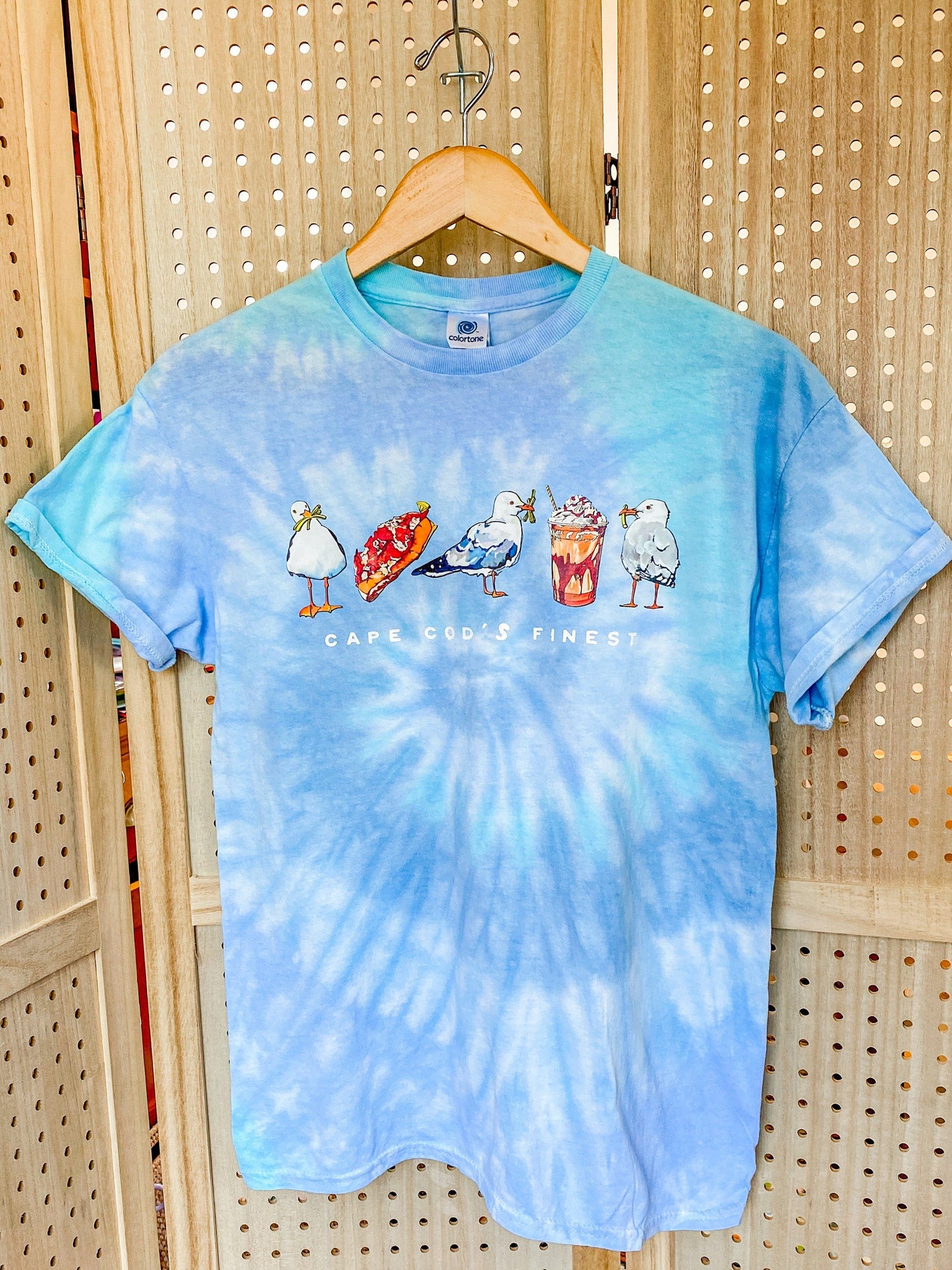 Maker / Scholar Cape Cod’s Finest Graphic Tee | Blue Cloud Tie Dye