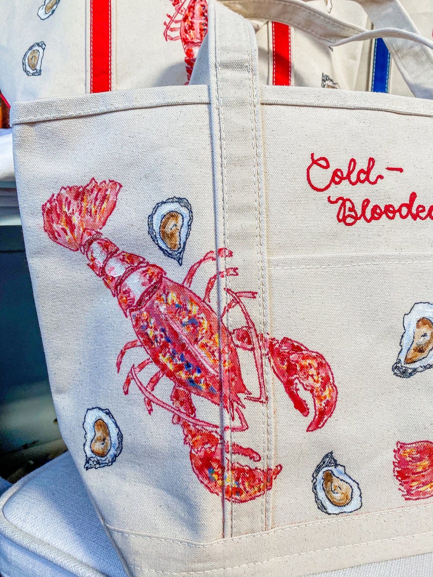 Maker / Scholar Cold-Blooded Large Hand Painted Tote Bag