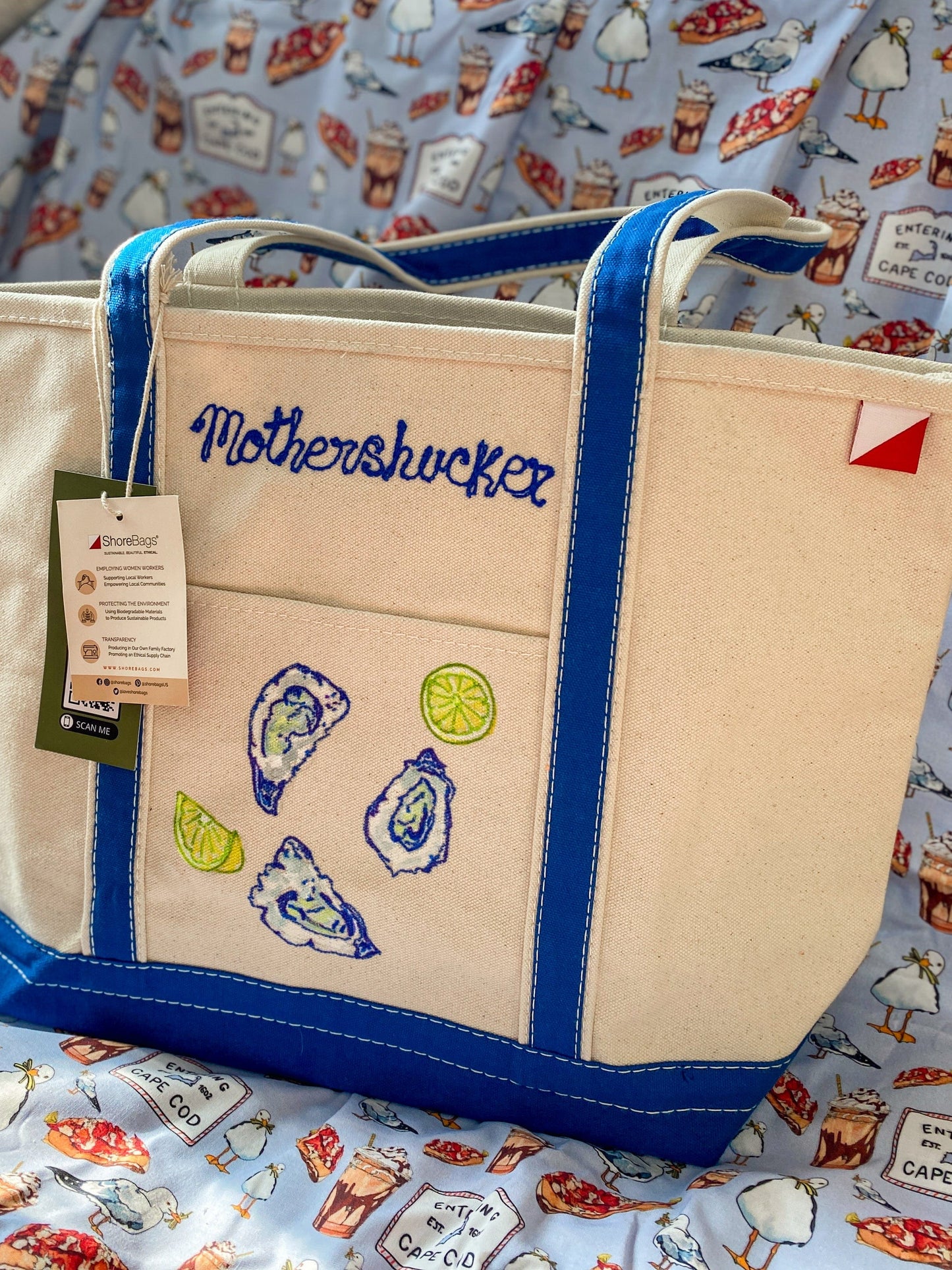 Maker / Scholar Hand Painted Tote #1: Mothershucker