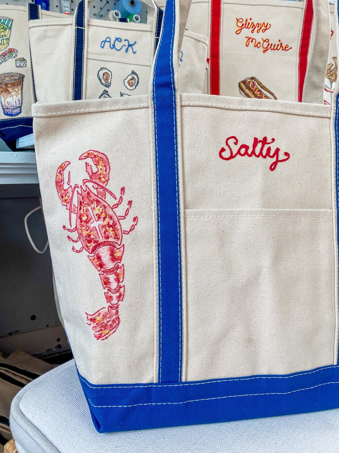 Maker / Scholar Large Salty Hand Painted Tote