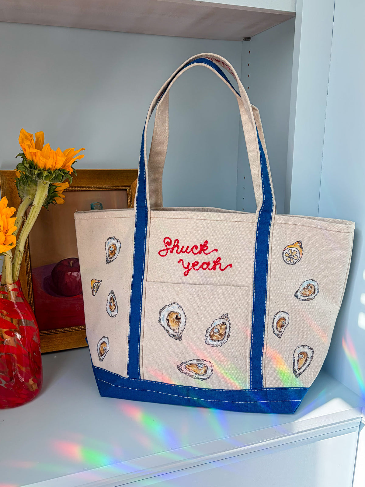 Maker / Scholar Large “Shuck Yeah” tote