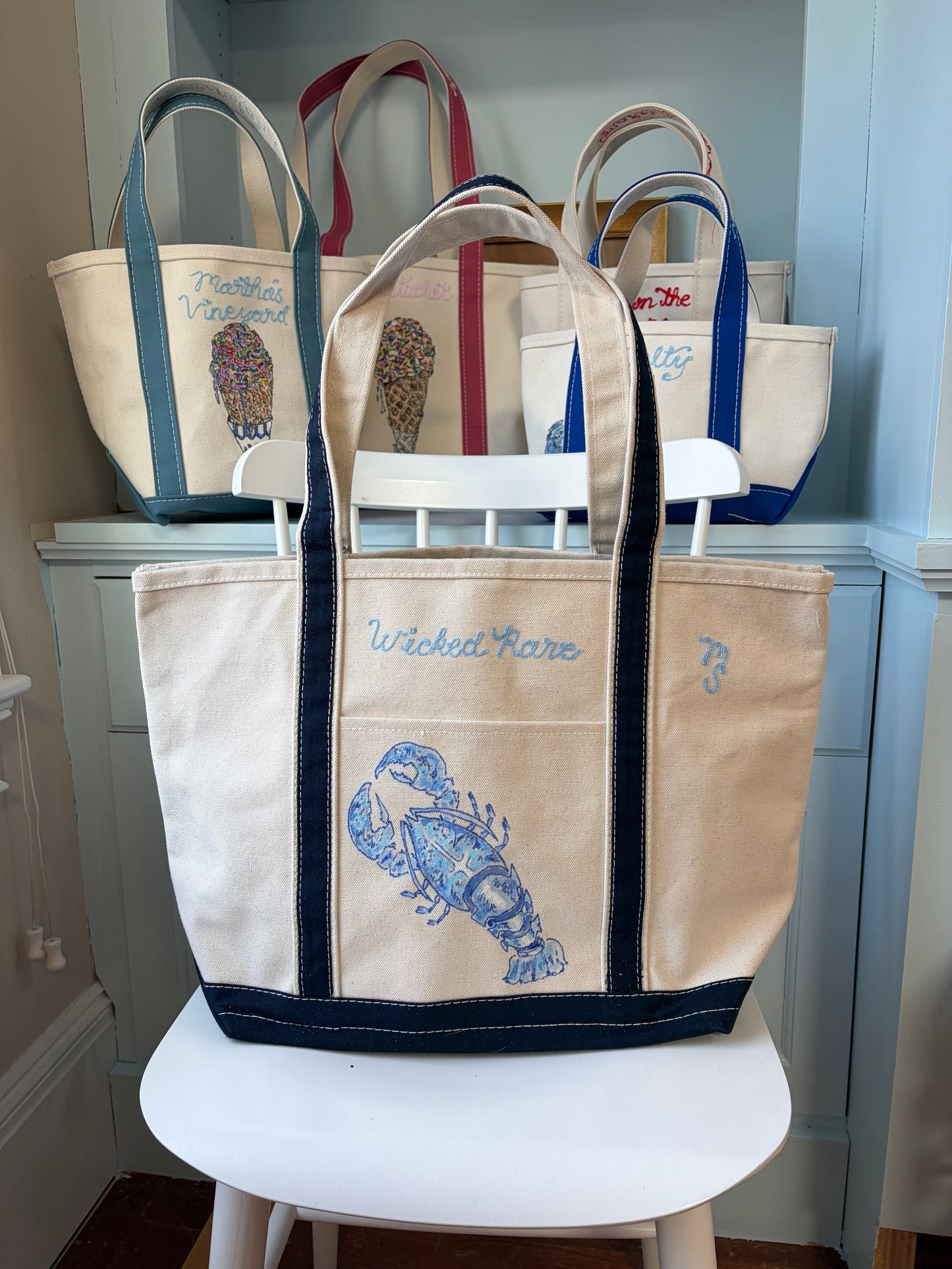 Maker / Scholar Large “Wicked Rare” Lobster Hand Painted Tote