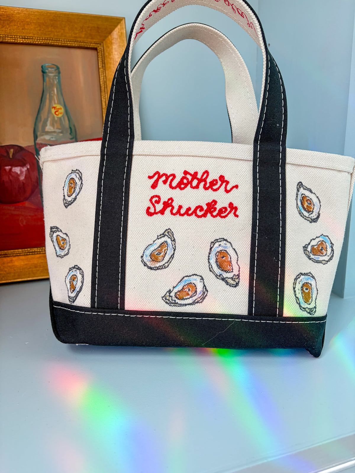 Maker / Scholar Mini “Mothershucker” Hand Painted Tote