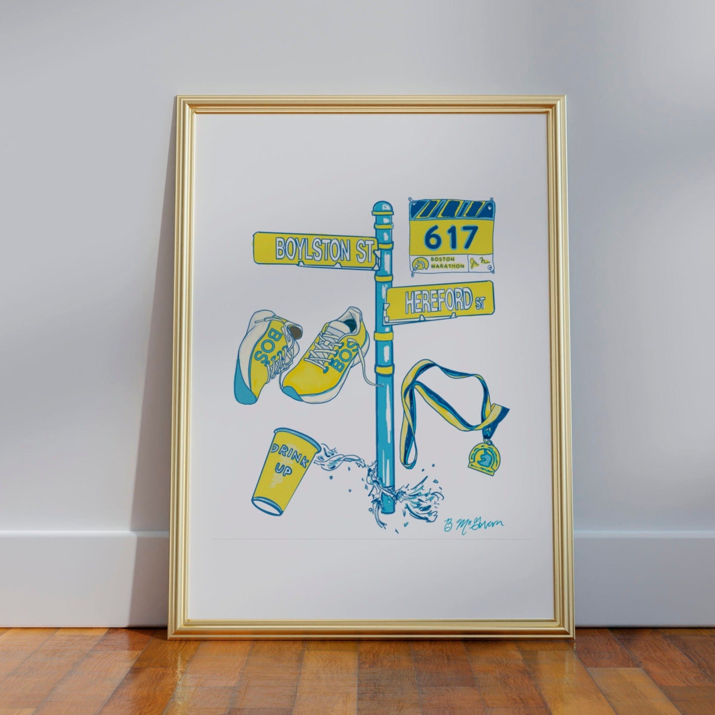 Maker / Scholar Monday Run Club | Boston Marathon Art Print