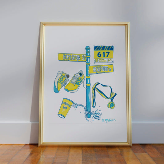 Maker / Scholar Monday Run Club | Boston Marathon Art Print