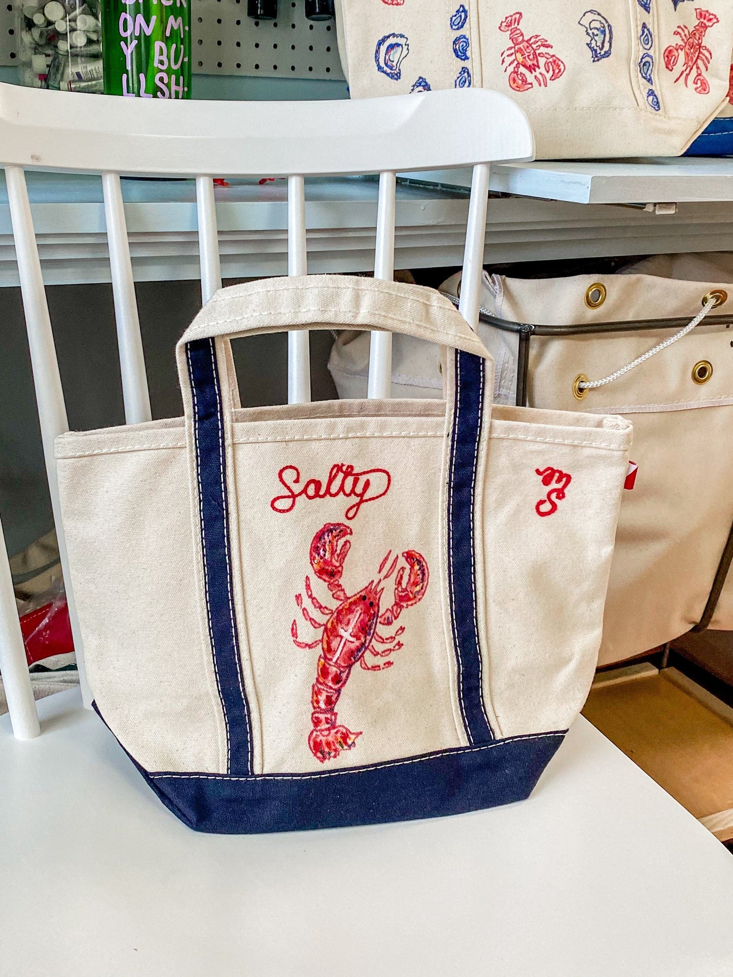 Maker / Scholar Salty Mini Hand Painted Tote