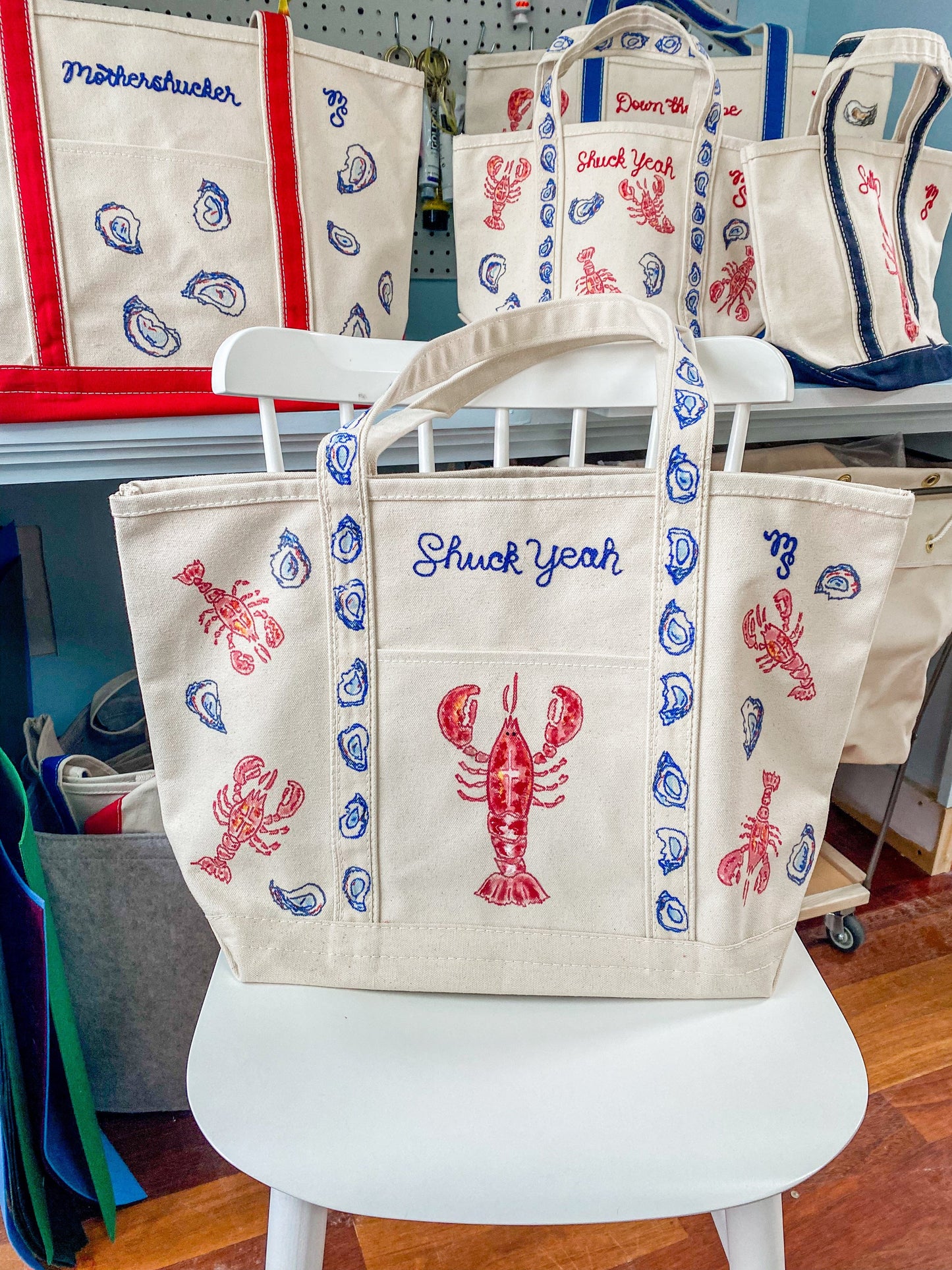Maker / Scholar Shuck Yeah Large Hand Painted Tote