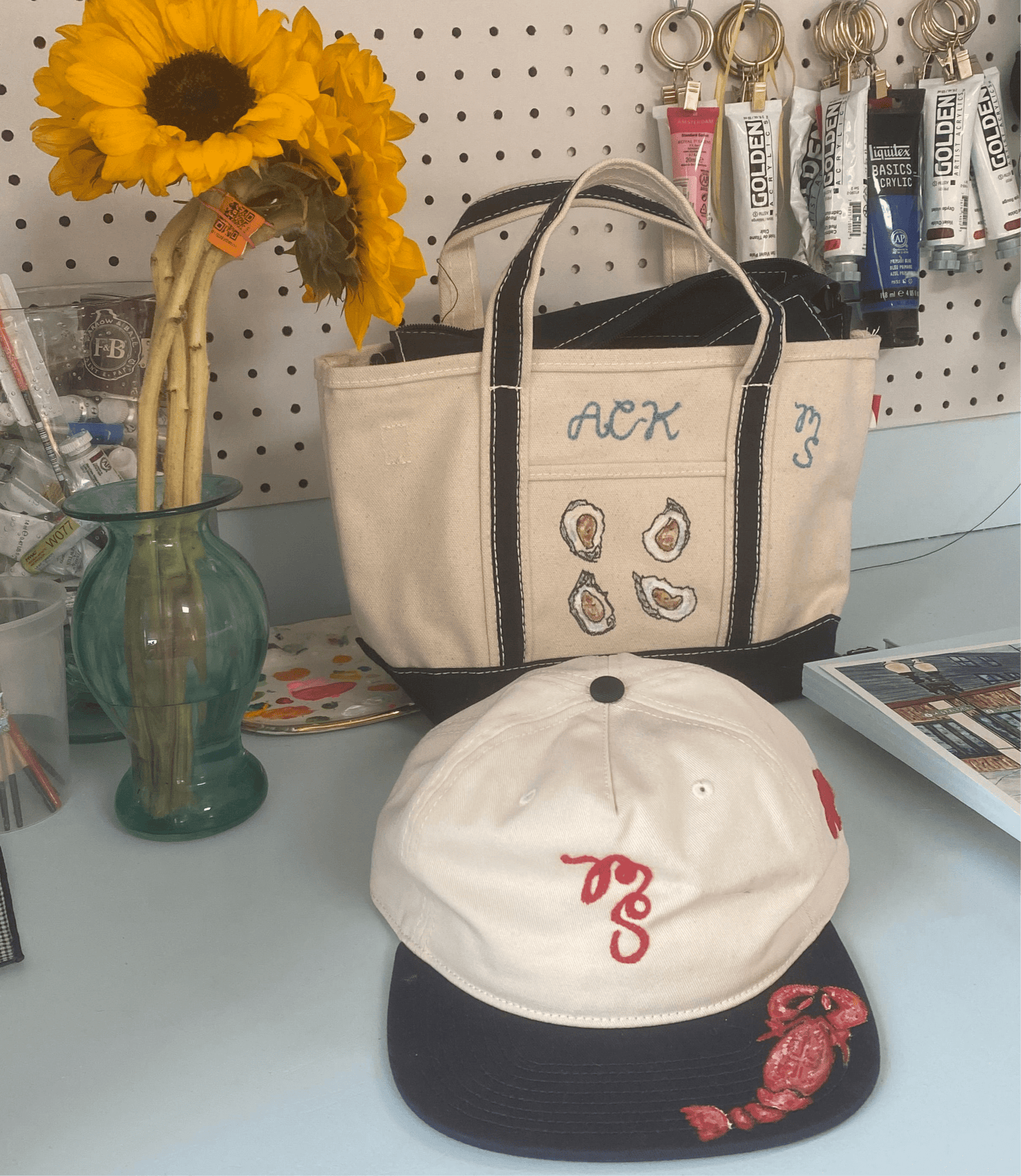 Maker / Scholar Small ACK Hand Painted Tote