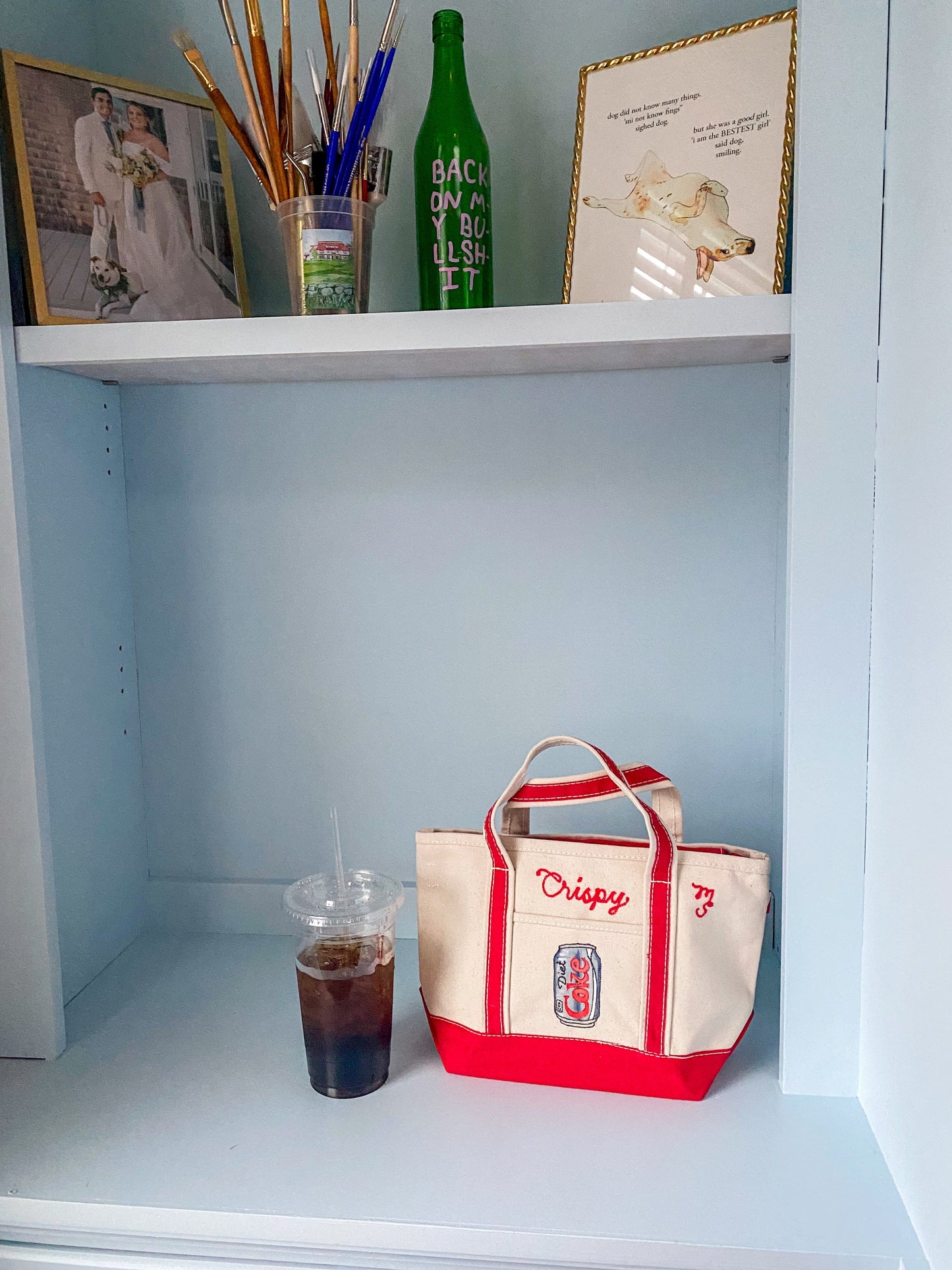 Maker / Scholar Small Strappy Crispy Hand Painted Tote