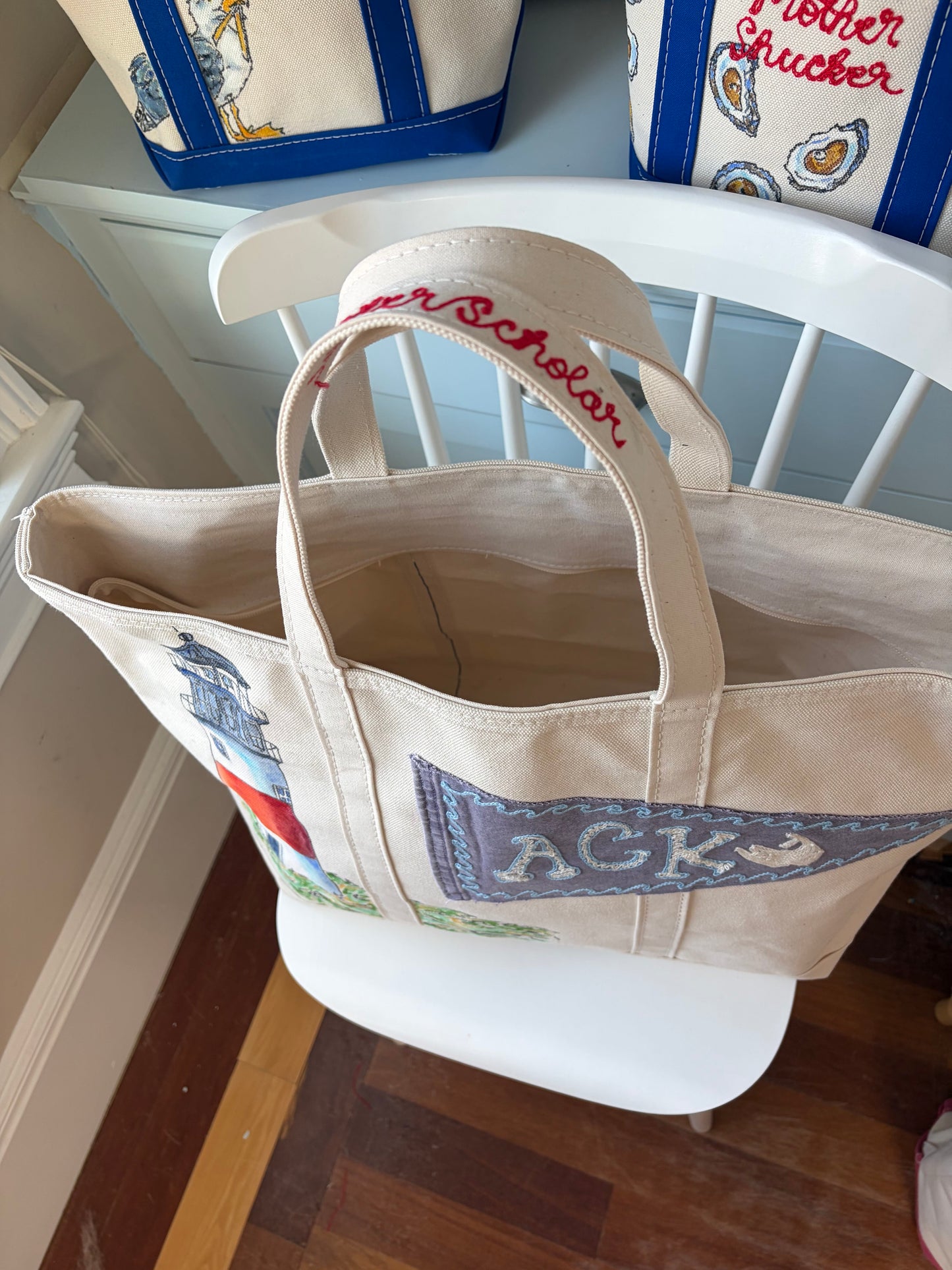 Maker / Scholar ACK XL Multimedia Hand Painted Tote