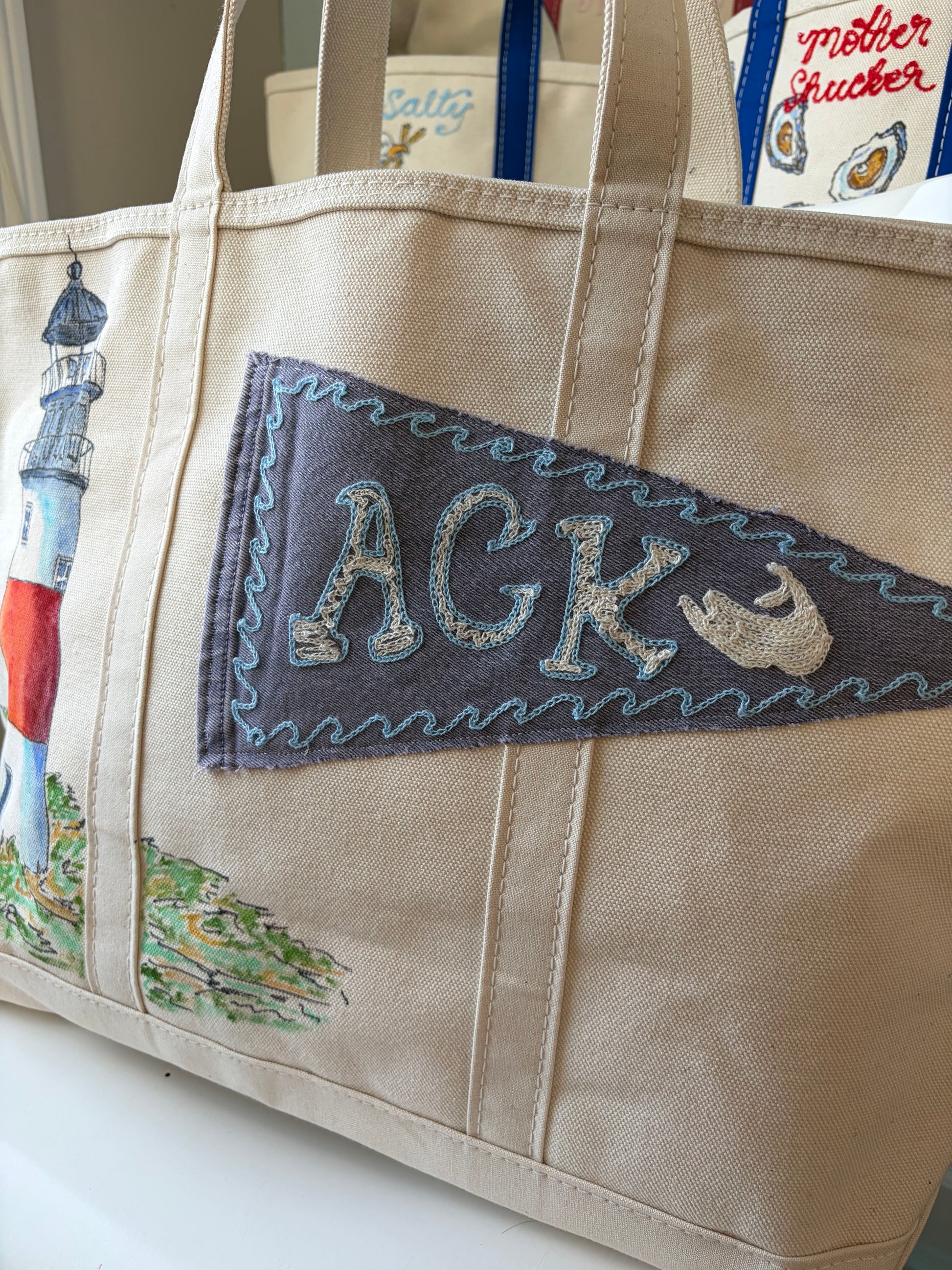 Maker / Scholar ACK XL Multimedia Hand Painted Tote