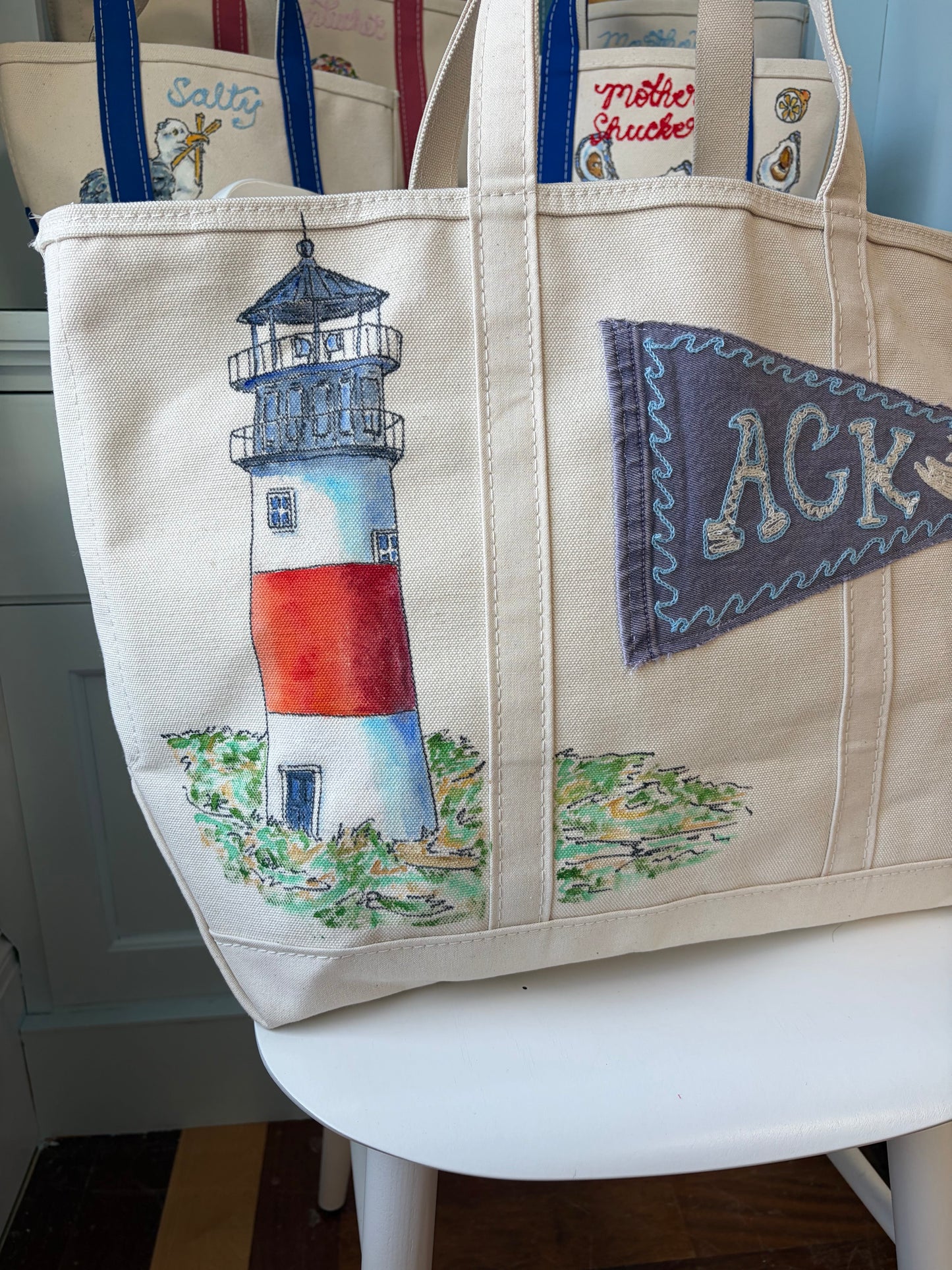 Maker / Scholar ACK XL Multimedia Hand Painted Tote