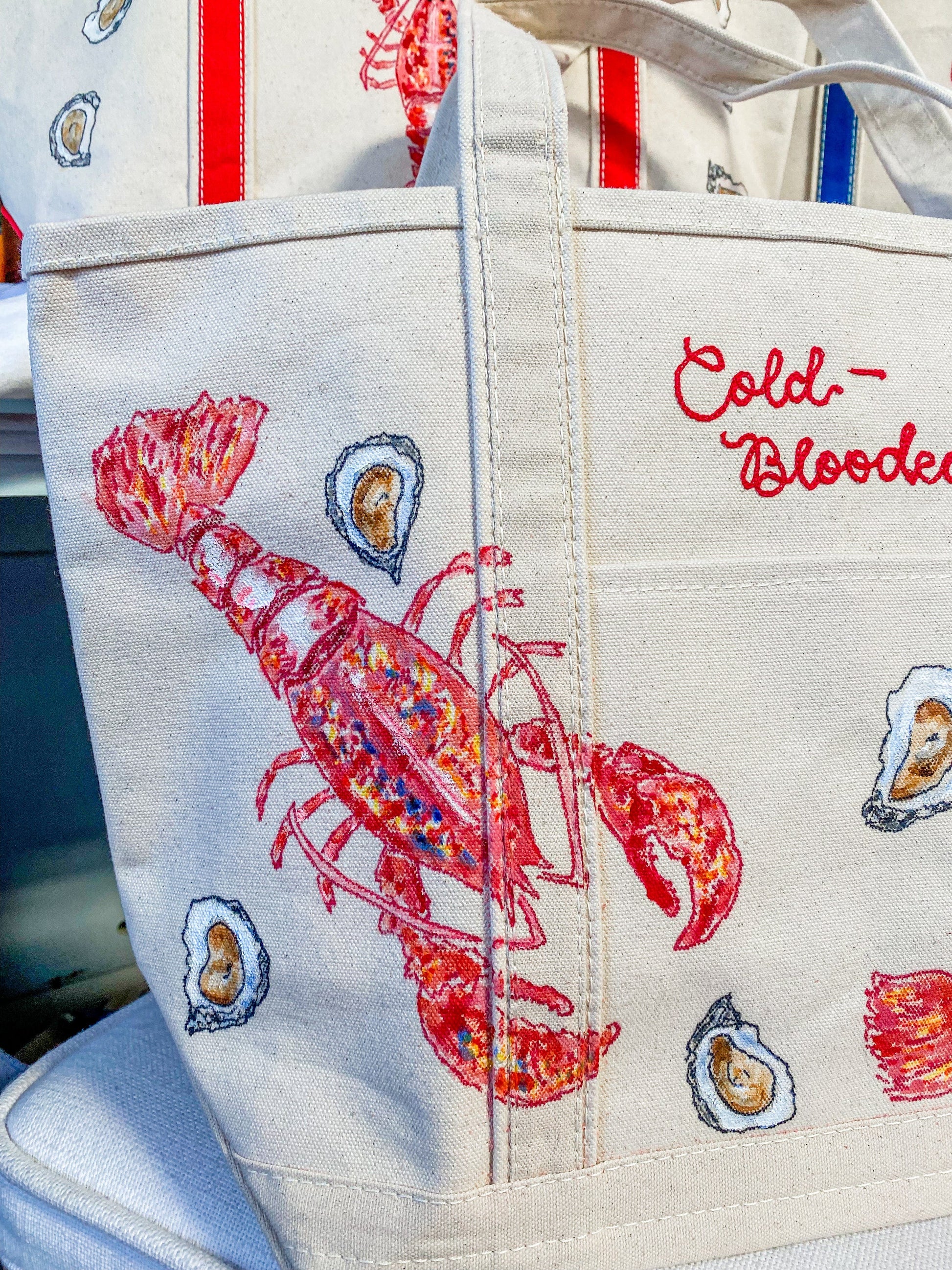 Maker / Scholar Cold-Blooded Large Hand Painted Tote Bag