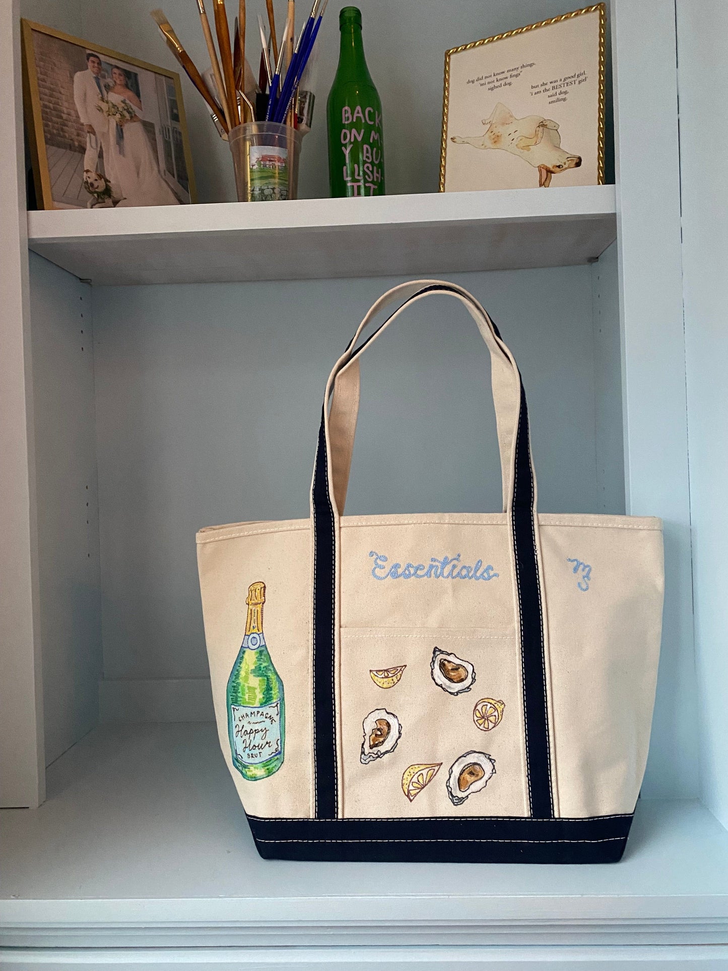 Maker / Scholar "Essentials" Hand Painted Tote Bag