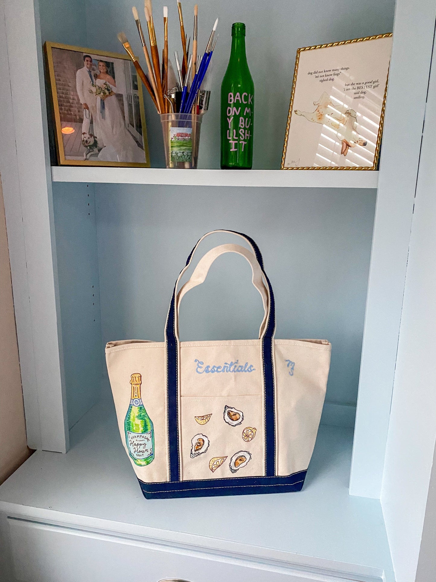 Maker / Scholar "Essentials" Hand Painted Tote Bag