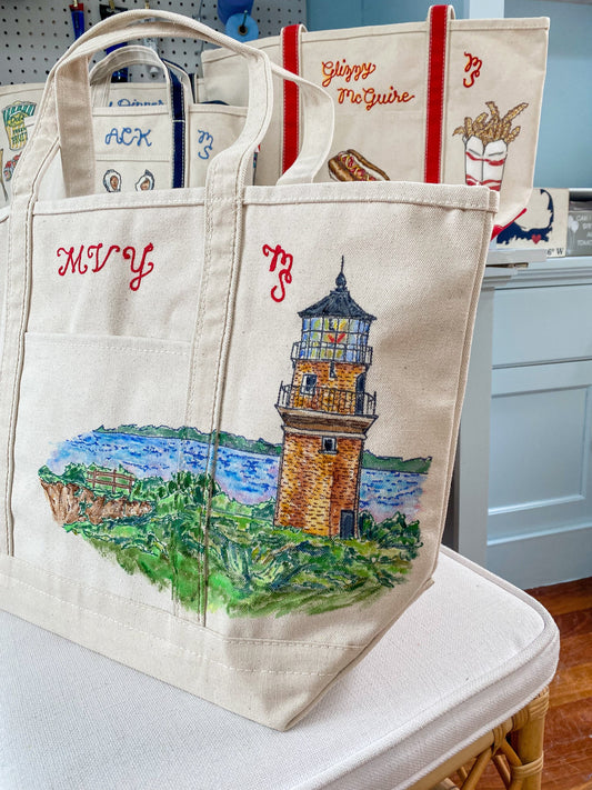 Maker / Scholar Extra Large Martha's Vineyard Hand Painted Tote
