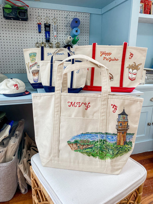 Maker / Scholar Extra Large Martha's Vineyard Hand Painted Tote