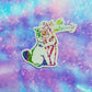 Maker / Scholar “F*ck the Patriarchy” Cat Sticker | Glitter Sticker