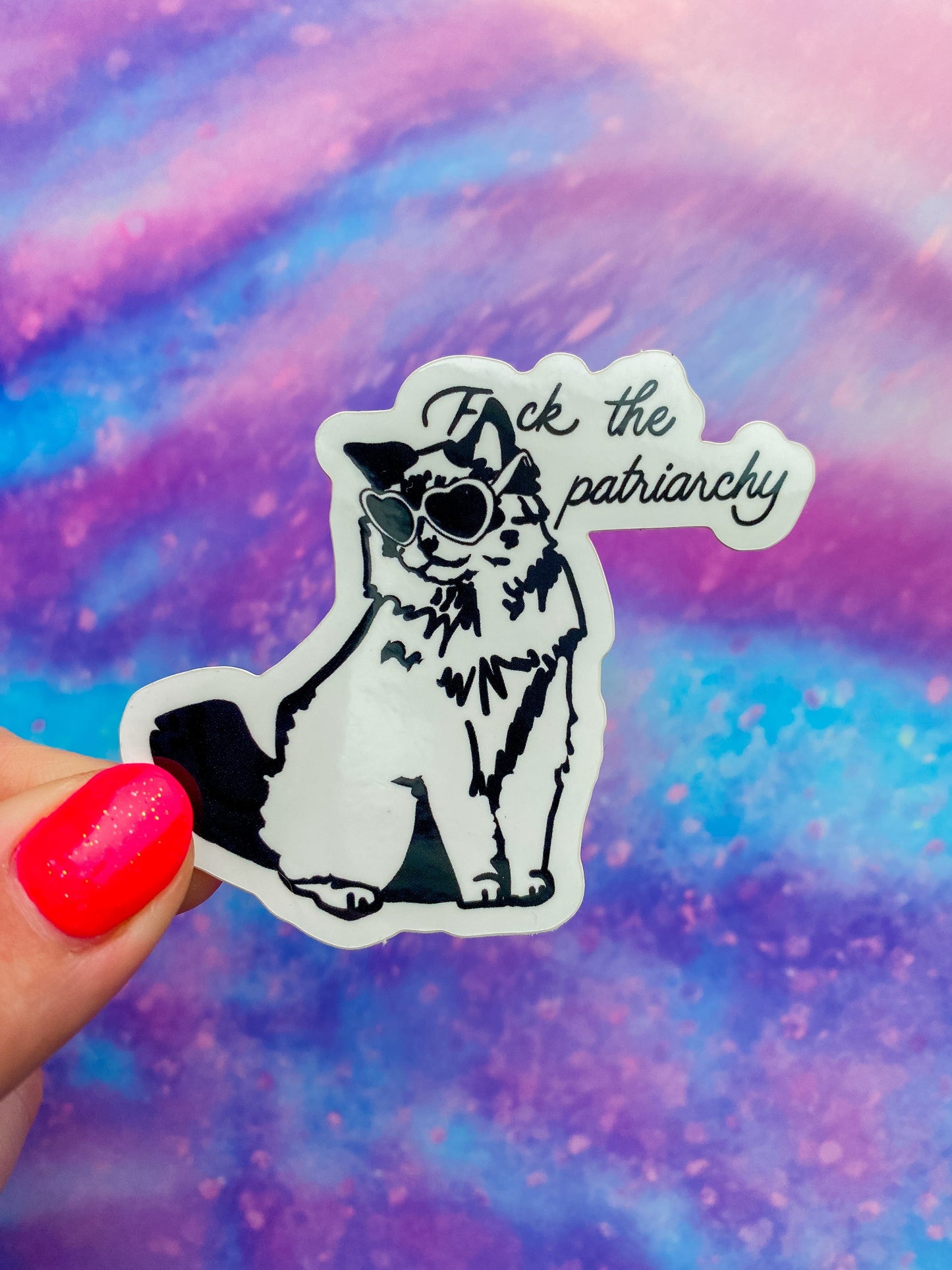 Maker / Scholar “F*ck the Patriarchy” Cat Sticker | Vinyl Sticker