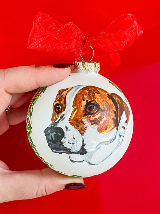 Maker / Scholar Hand Painted Pet Portrait Ornament