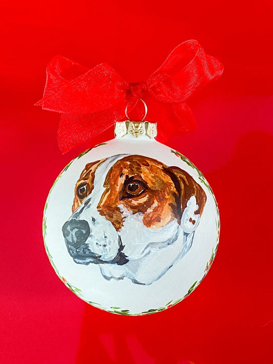 Maker / Scholar Hand Painted Pet Portrait Ornament