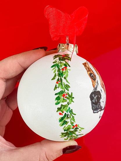 Maker / Scholar Hand Painted Pet Portrait Ornament