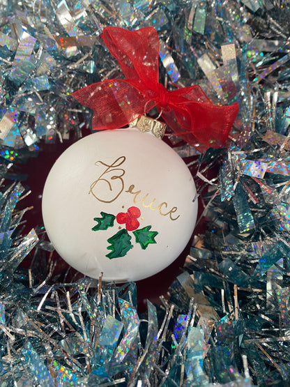 Maker / Scholar Hand Painted Pet Portrait Ornament