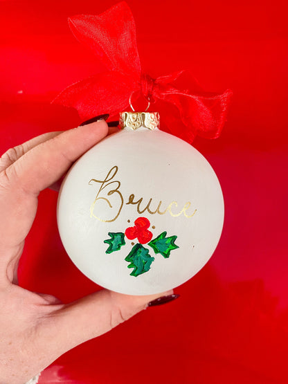 Maker / Scholar Hand Painted Pet Portrait Ornament