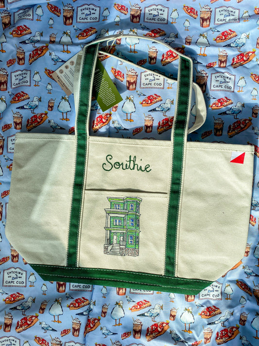 Maker / Scholar Hand Painted Tote #3: Southie