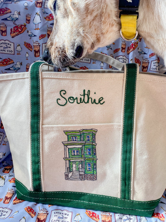 Maker / Scholar Hand Painted Tote #3: Southie