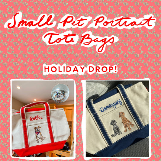 Maker / Scholar Holiday Drop: Small Strappy Pet Portrait Tote Bag