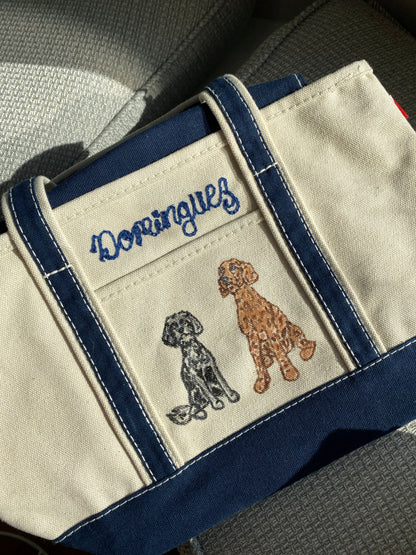 Maker / Scholar Holiday Drop: Small Strappy Pet Portrait Tote Bag