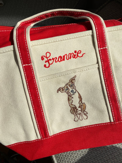 Maker / Scholar Holiday Drop: Small Strappy Pet Portrait Tote Bag