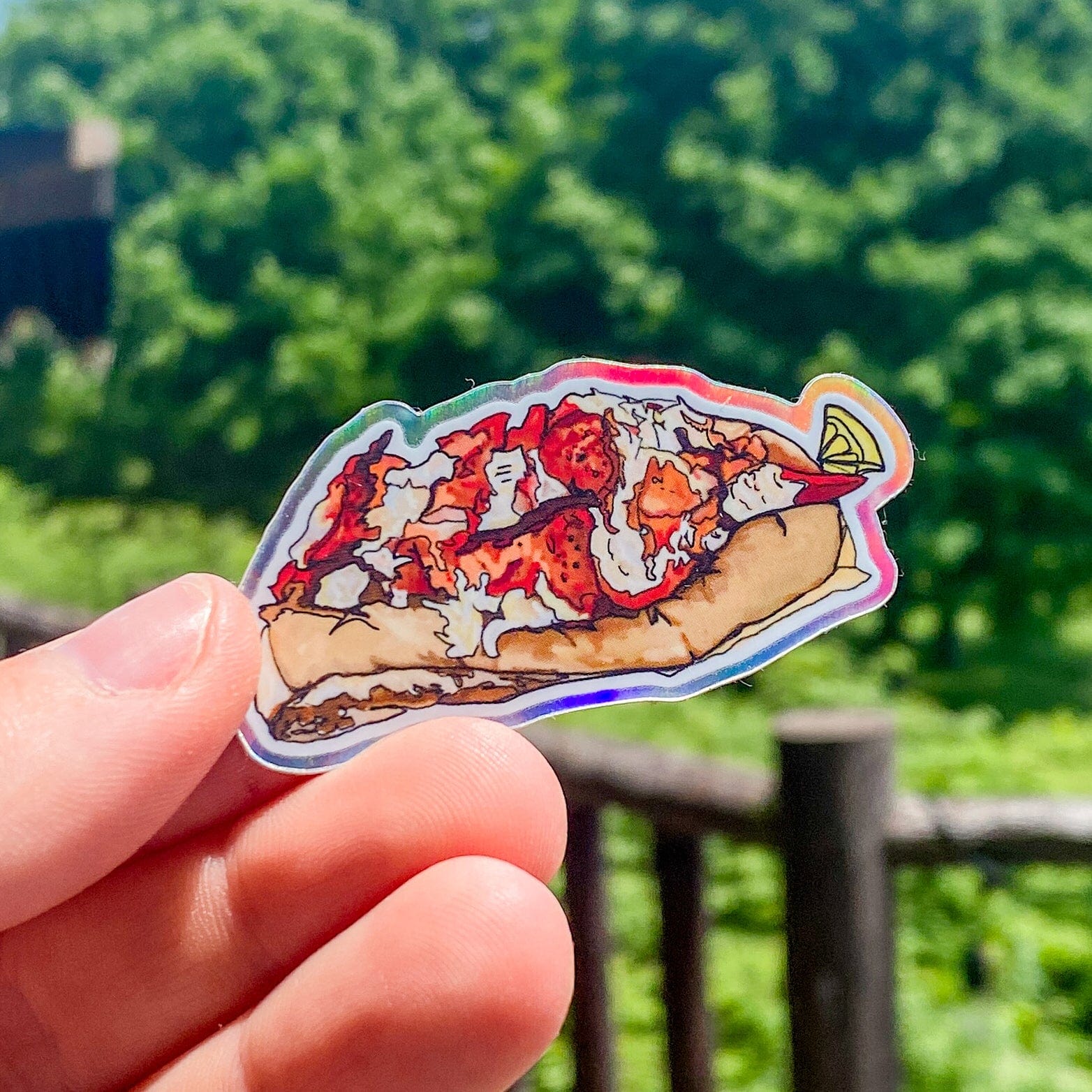 Holographic Lobster Roll Sticker – Maker / Scholar