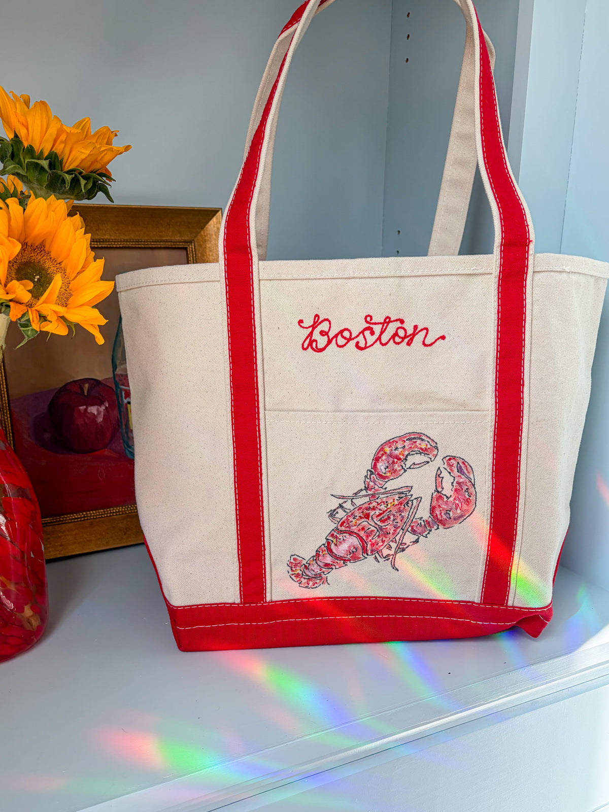 Maker / Scholar Large “Boston” Lobster Hand Painted Tote