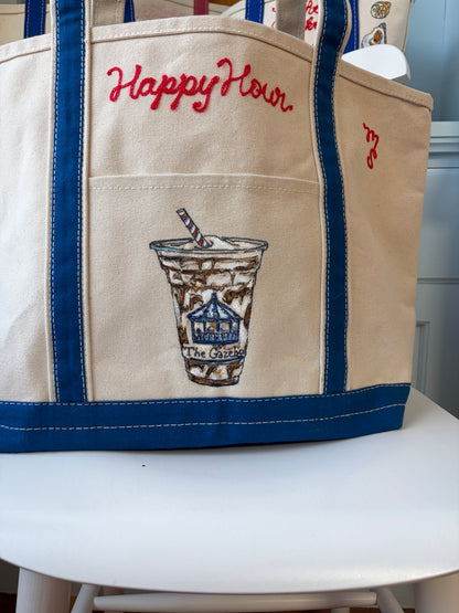 Maker / Scholar Large Happy Hour Hand Painted Tote