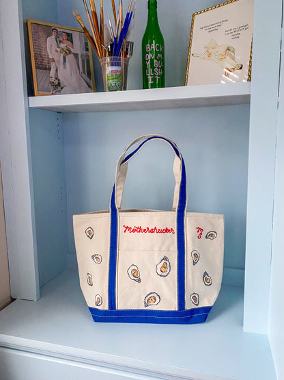 Maker / Scholar Large Mothershucker Hand Painted Tote