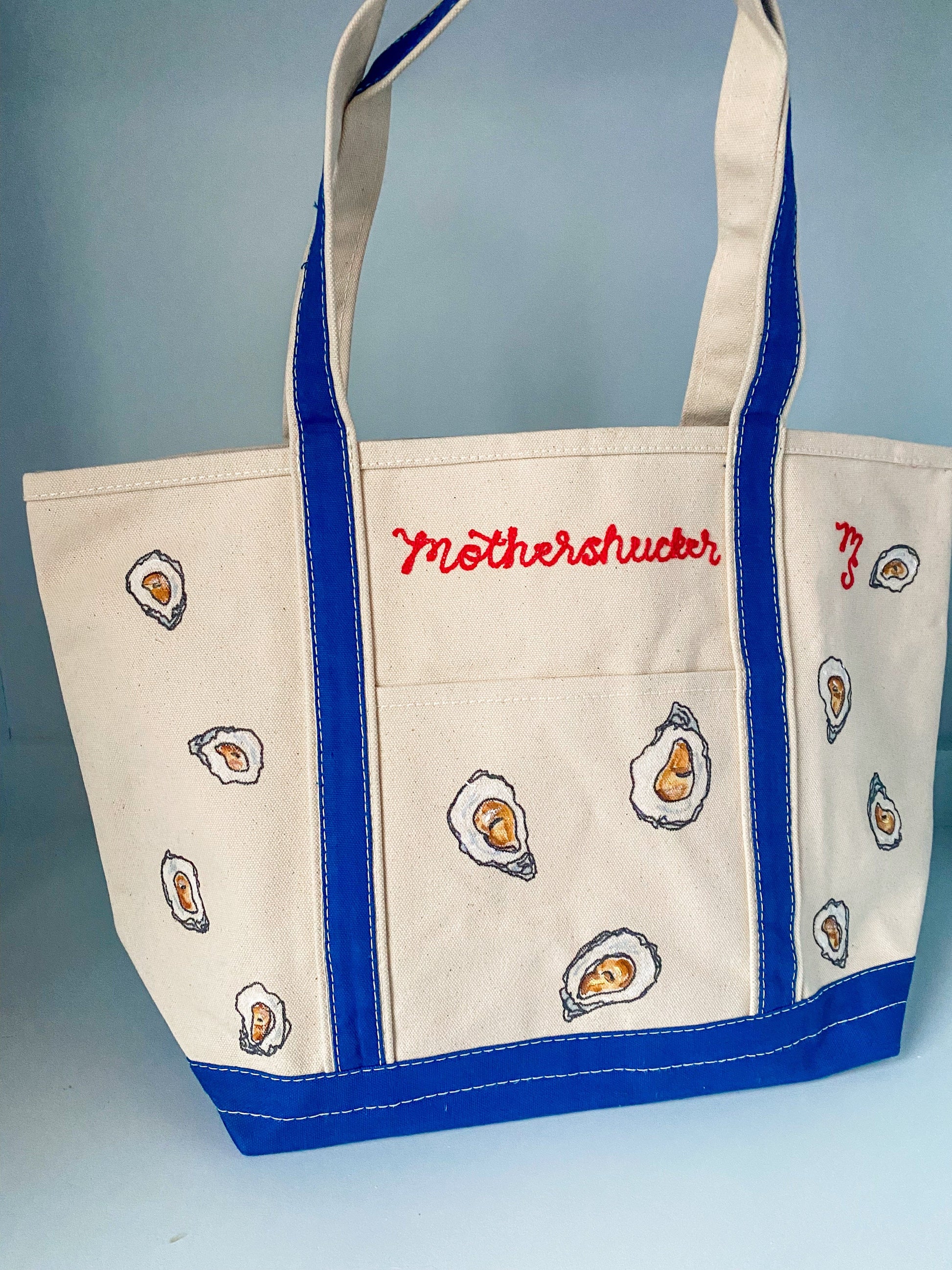 Maker / Scholar Large Mothershucker Hand Painted Tote