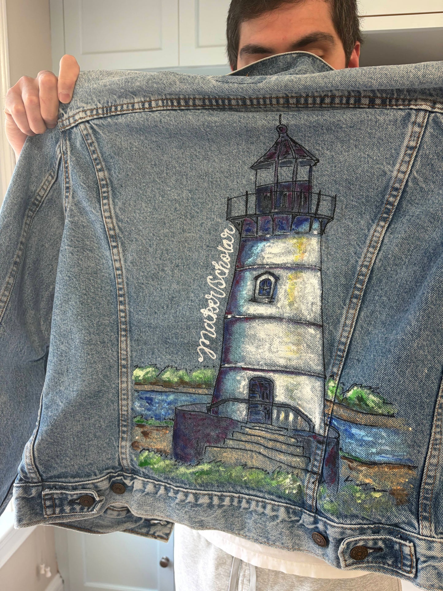 Maker / Scholar Large MV Hand Painted Jean Jacket