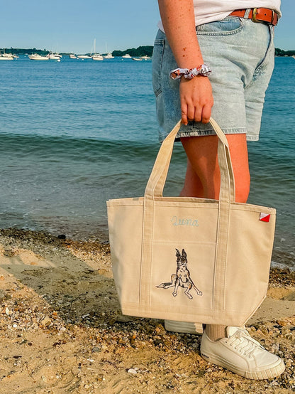 Maker / Scholar Large Pet Portrait Tote Bags