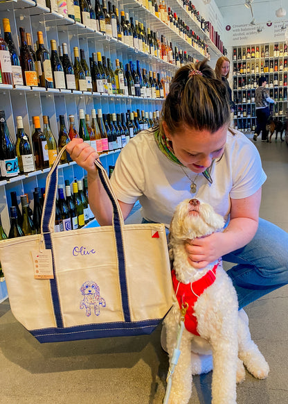 Maker / Scholar Large Pet Portrait Tote Bags