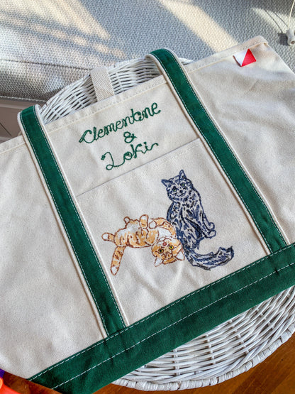 Maker / Scholar Large Pet Portrait Tote Bags