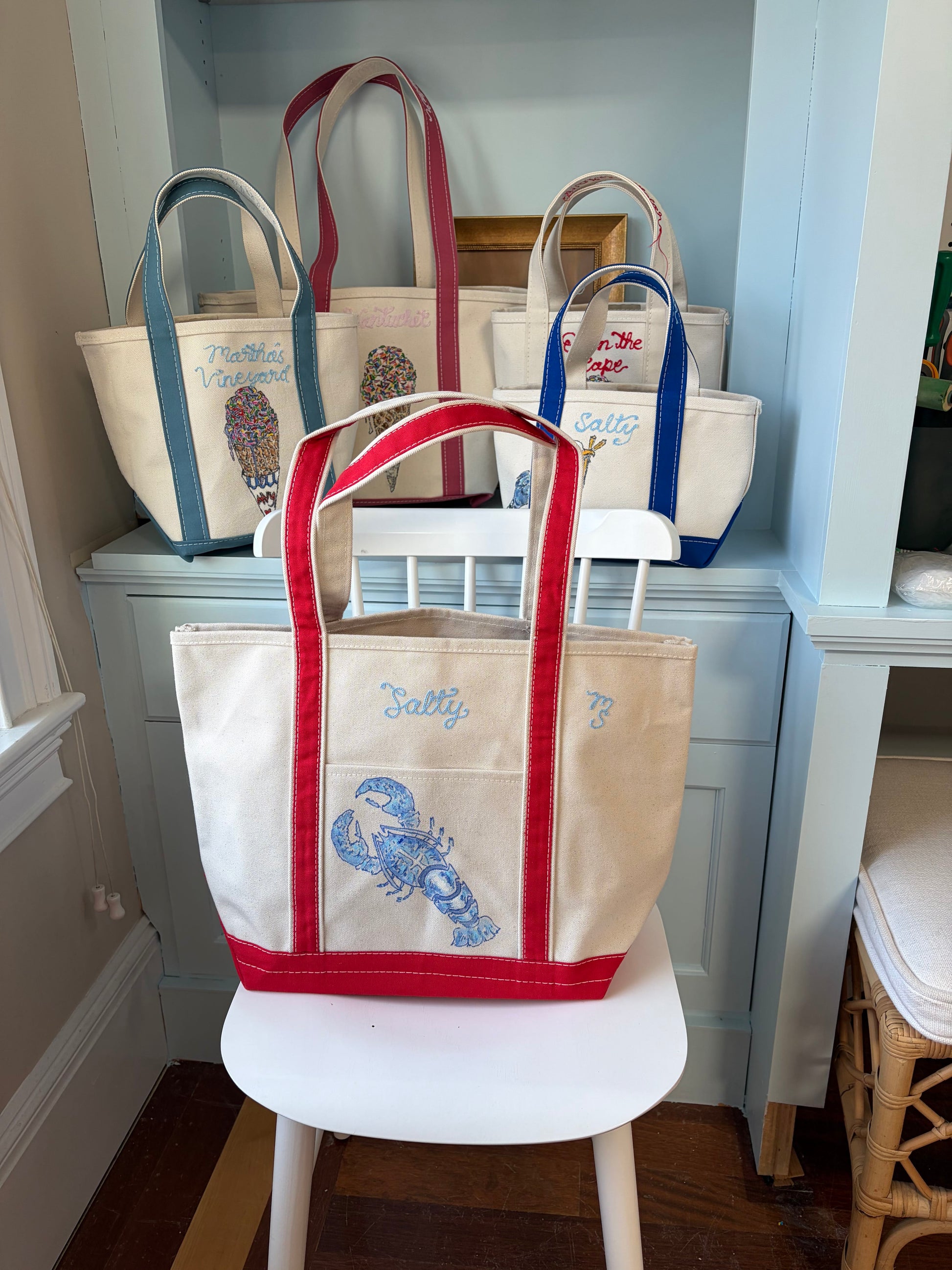 Maker / Scholar Large Salty Lobster Hand Painted Tote