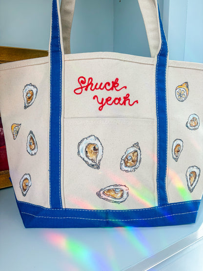 Maker / Scholar Large “Shuck Yeah” tote