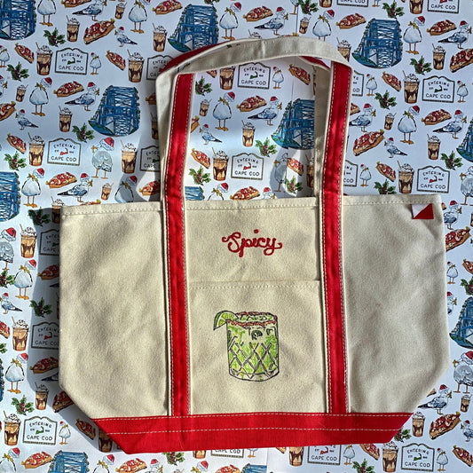 Maker / Scholar Large Spicy Handpainted Tote - Rocks Glass