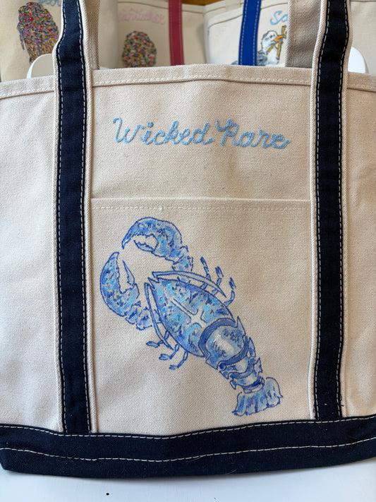 Maker / Scholar Large “Wicked Rare” Lobster Hand Painted Tote