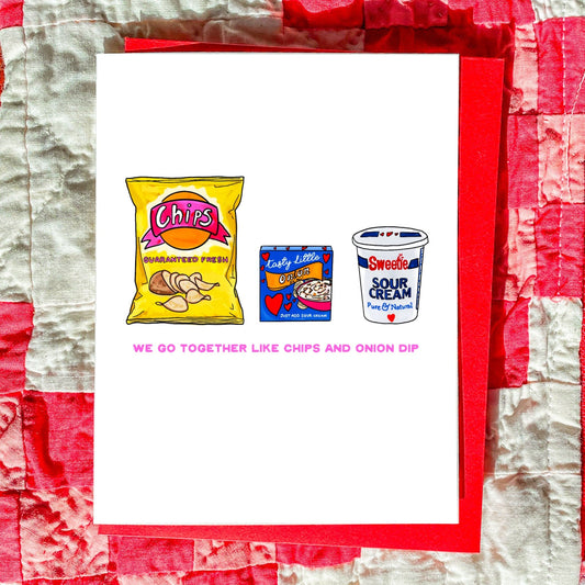 Maker Scholar Like chips and onion dip | Love Card