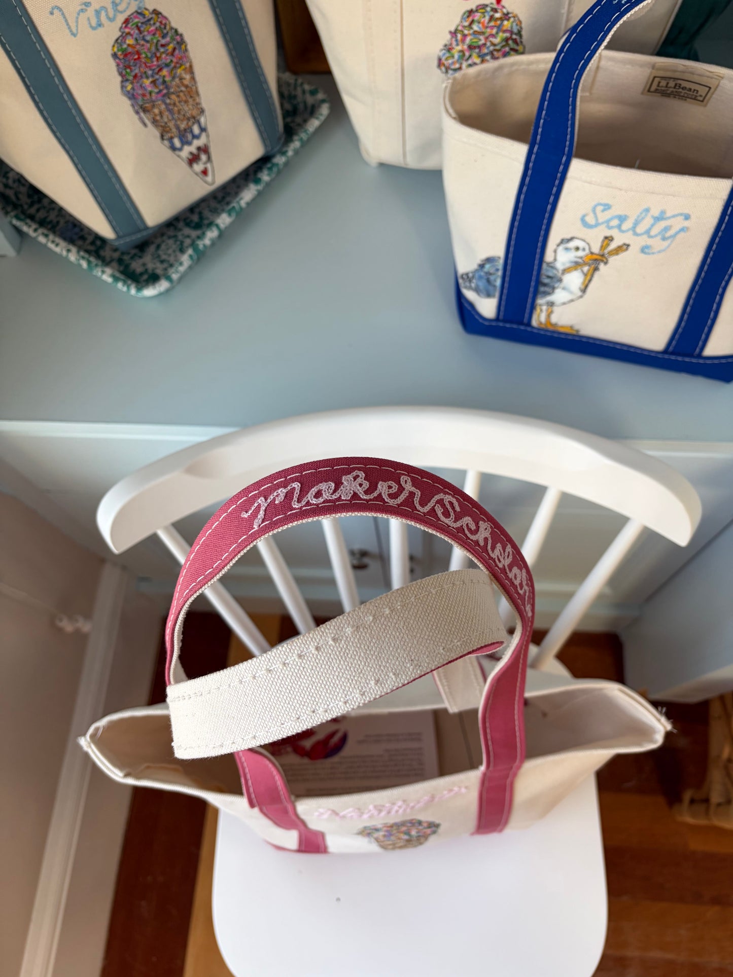 Maker / Scholar Medium / Large Nantucket Sprinkles Hand Painted Tote