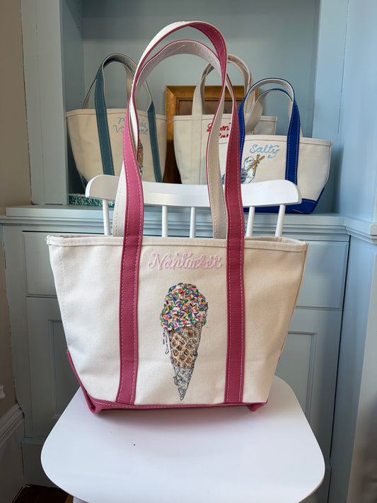 Maker / Scholar Medium / Large Nantucket Sprinkles Hand Painted Tote