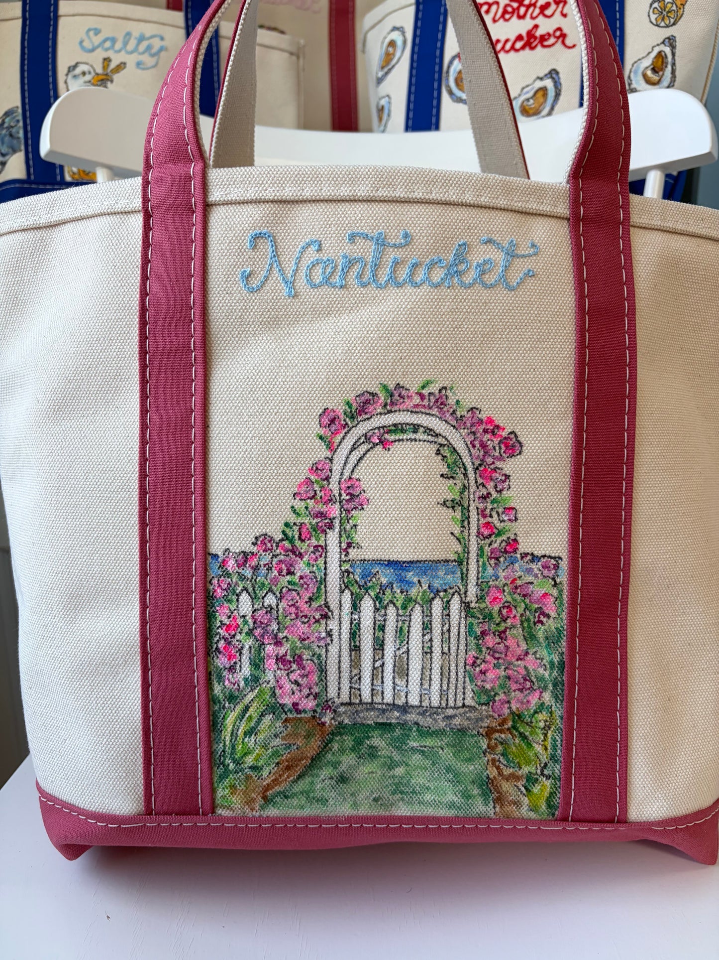 Maker / Scholar Medium Nantucket Garden Hand Painted Tote